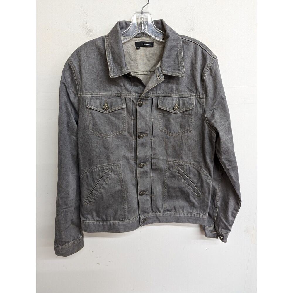 The Kooples Men's Grey Denim Jacket Button Down Pockets Size Medium